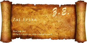Zai Erika névjegykártya